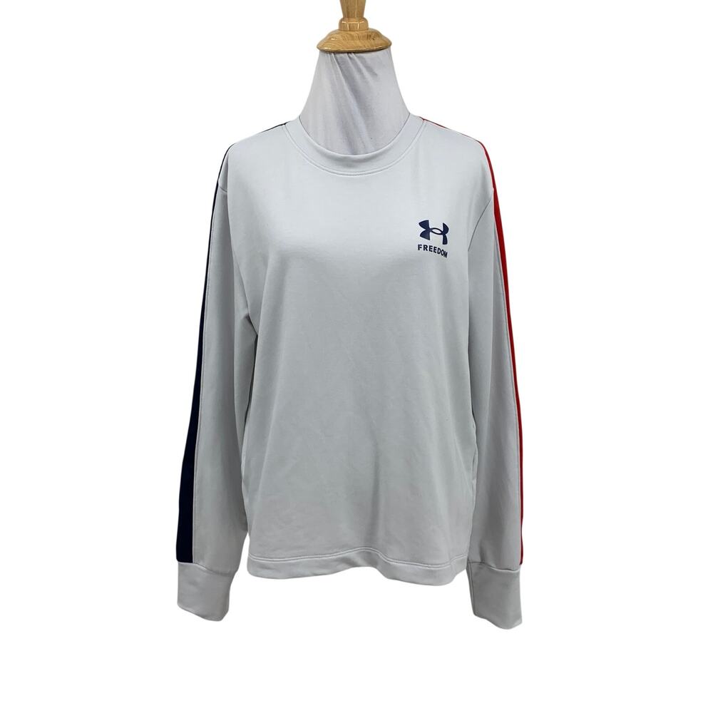 Under Armour Sweatshirt Womens M Medium Shadow Freedom Rival Terry Crew Loose